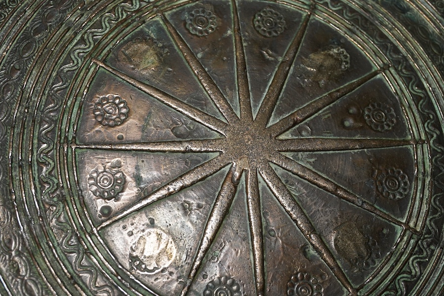 A large Sino-Shan bronze rain drum, Shan States, East Burma, 19th century